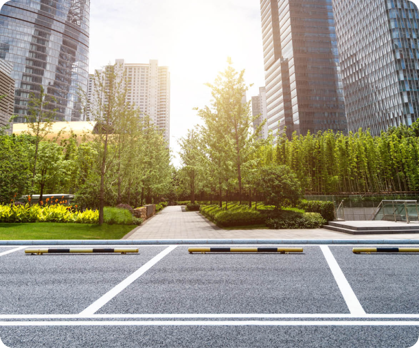 Parking area with innovative technology